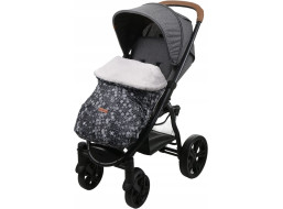 Dětský fusak na sportovní kočárek BABYMAM - Vločky/šedý