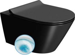 GSI KUBE X závěsná WC mísa, GeniusFlush, 36x55cm, černá dual-mat 941326