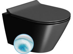 GSI KUBE X závěsná WC mísa, GeniusFlush, 36x50cm, černá dual-mat 941226