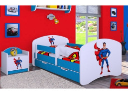 Dětská postel se šuplíkem 160x80cm SUPERMAN, modrá
