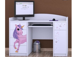 Dětský psací stůl JEDNOROŽEC - TYP 1, bílý