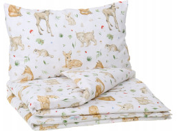 Dětské bavlněné povlečení do postýlky 135x100 cm BABYMAM PREMIUM - Lesní zvířátka
