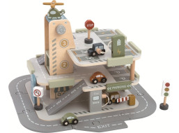 2Kids Toys Dřevěná garáž s cestou