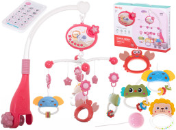 Kolotoč nad postýlku Lullaby Star Design růžový + dálkové ovládání