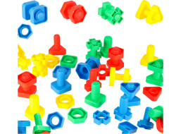 Stavební bloky Montessori vzdělávací šrouby - 30 prvků