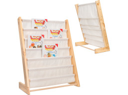 Dětská knihovna s látkovými policemi 79 cm
