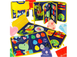 Smyslová manipulační Montessori quiet book - Modrá aktovka
