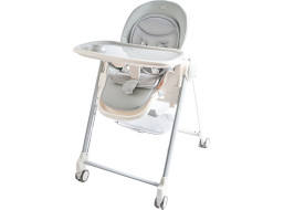 2Kids Toys Jídelní židlička s kolečky šedá