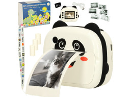 Dětský instantní fotoaparát s tiskem - Panda - bílý