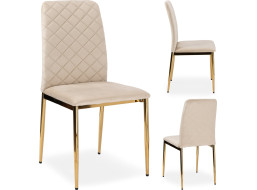 Jídelní židle MAVERIK Velvet - béžová/zlatá