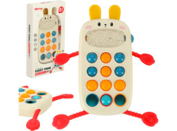 Montessori senzorická hračka pro děti - Telefon s tlačítky Králíček