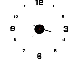 Nástěnné hodiny - 4 velké číslice - černé