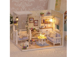 Miniatura domečku Obývací pokoj retro s LED osvělením
