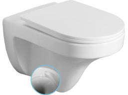 Aqualine DENICA závěsná WC mísa, Vortex Rimless, 36x52cm, bílá PS8512