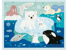 Mudpuppy Puzzle v taštičce Lední přátelé 12 dílků