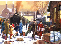 RAVENSBURGER Puzzle Lokomotiva v bílém ruchu 1000 dílků