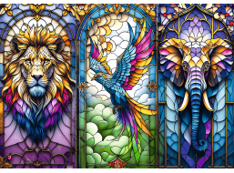 TREFL Puzzle Vitráž se zvířaty 1000 dílků