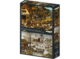 GRAFIKA Puzzle Vlámská přísloví a Sčítání lidu v Betlémě 2x500 dílků