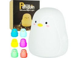 Dětské dotykové LED noční světlo RGB - Tučňák