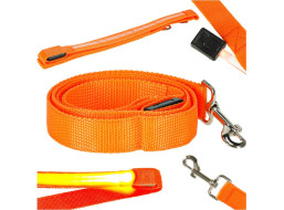 LED svítící vodítko pro psy 2,5x120 cm - oranžové