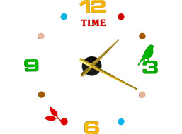 Samolepicí nástěnné hodiny 80-90 cm - barevné - 4 číslice