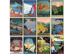 GRAFIKA Čtvercové puzzle Plakáty z Roger Broders 1000 dílků