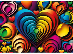 YAZZ Puzzle Barevná srdce 1000 dílků