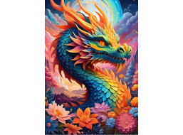 ALIPSON Puzzle Barevný drak 1000 dílků
