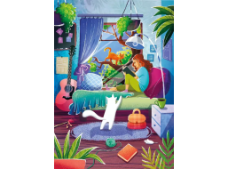 MAGNOLIA Puzzle Dívka a její kočky 1000 dílků