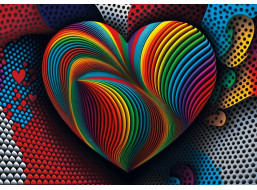 YAZZ Puzzle Duhové srdce 1000 dílků