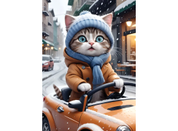 YAZZ Puzzle Kočičí řidič 1000 dílků