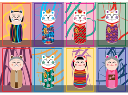 YAZZ Puzzle Maneki Kokeshi 1000 dílků