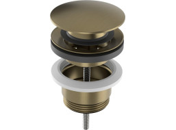 Sapho Umyvadlová výpust 5/4“, click-clack, velká zátka, 10-65mm, zlato mat CV1002G