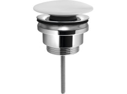 Sapho Umyvadlová výpust 5/4“, click-clack, velká zátka, 5-65mm, keramika bílá CV1110C