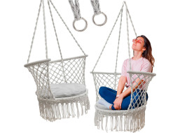 Zahradní houpačka Čapí hnízdo s opěradlem - šedá 80 cm