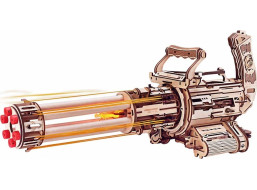 RoboTime 3D Dřevěné mechanické puzzle ROKR Rotační kulomet LQA01