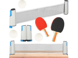 Sada na stolní tenis s pálkami a roztažitelnou sítí