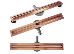 Odtokový sprchový žlab REA NEOX SLIM PRO - kartáčovaný měděný