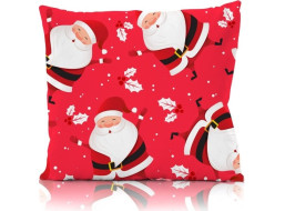 Vánoční povlak na polštář HOLLY JOLLY Santa Claus 45x45 cm - červený