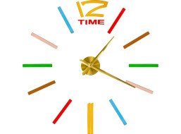 Samolepicí nástěnné hodiny 100-120 cm - barevné - 1 číslice