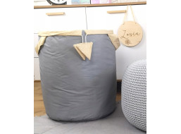 Dětský koš na hračky BOHO - šedý/béžový