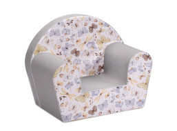 Dětské křesílko MINI - Motýlci - bílé/šedé