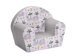 Dětské křesílko MINI - Sloni - bílé/šedé