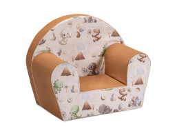 Dětské křesílko MINI - Dinosauři - krémové/hnědé