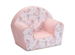 Dětské křesílko MINI - Jednorožci - bílé/růžové