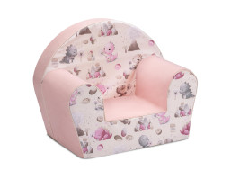 Dětské křesílko MINI - Dinosauři - krémové/růžové
