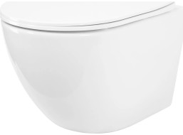 Závěsné WC REA CARLO mini Tornado NFQ + Duroplast sedátko flat - bílé