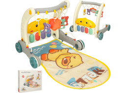 Vzdělávací dětská podložka 2v1 - Kachna s klavírem - šedá