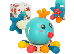 Smyslová Montessori hračka Chobotnice pro děti - modrá