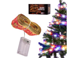 Svítící dekorativní LED stuha 100 LED na vánoční stromek - vícebarevná